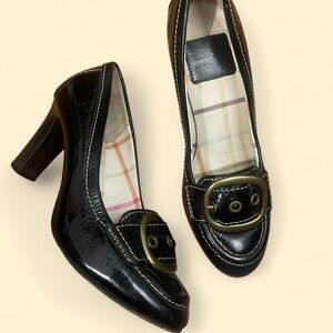 Vintage Coach preppy heels with Gold Buckle